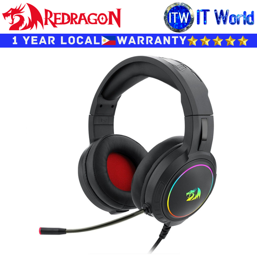[H270-RGB] Redragon Wired Gaming Headset Headphones H270 Mento RGB Stereo Black (H270-RGB) (Black)
