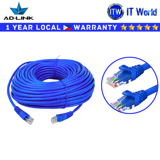 [AD-LINK CAT5E-CCA 20M] Ad-link CAT5E CCA Patch Cable 20m RJ45 Network LAN Cable Blue (AD-LINK CAT5E-CCA 20M)