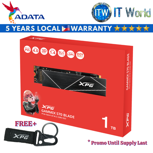 [AGAMMIXS70B-1T-CS] ADATA XPG Gammix S70 Blade 1TB PCIe Gen4x4 M.2 2280 Internal SSD (AGAMMIXS70B-1T-CS)