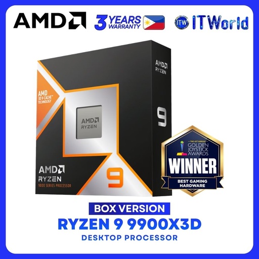 [R9 9900X3D BOX 3Y] AMD Ryzen 9 9900X3D 12Cores 24Threads Desktop Processor without Cooler