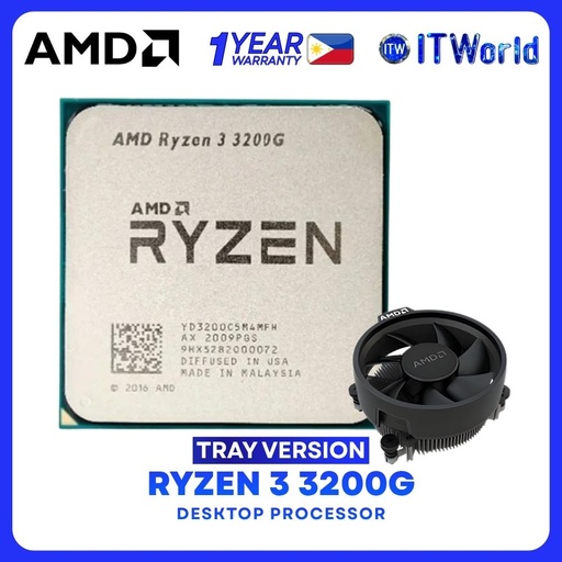 [R3 3200G MPK 1Y] AMD Ryzen 3 3200G 4Cores 4Threads Desktop Processor - Tray Type