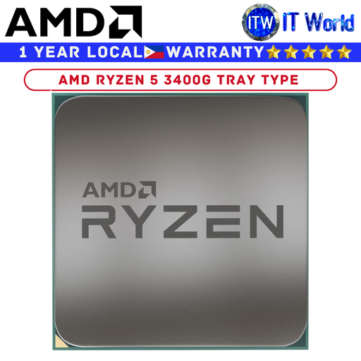 [AMD Ryzen 5 3400G Tray Type (1Y)] AMD Ryzen 5 3400G 4 Cores 8 Threads Desktop Processor (Tray Type)