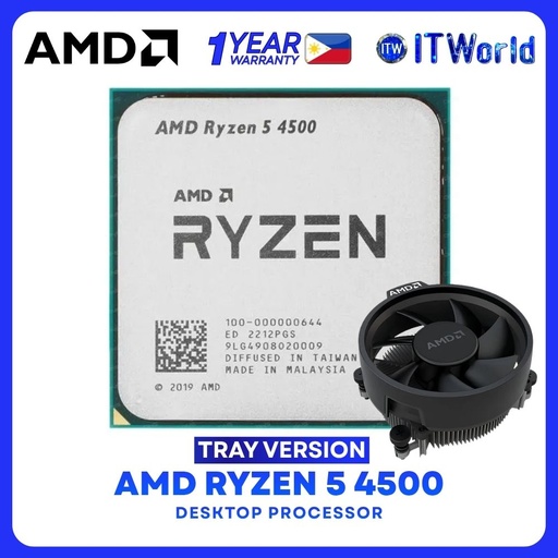 [R5 4500 MPK 1Y] AMD Ryzen 5 4500 6Cores 12Threads Desktop Processor - Tray Type