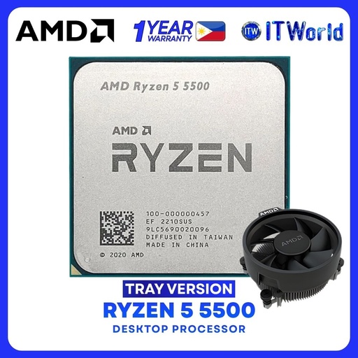 [R5 5500 MPK 1Y] AMD Ryzen 5 5500 6Cores 12Threads Desktop Processor - Tray Type