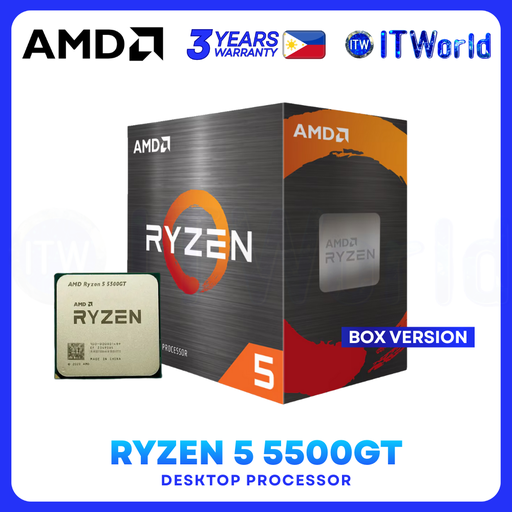 [AMD RYZEN 5 5500GT 3Y PH] AMD Ryzen 5 5500GT - 6-Core 12-Thread Up to 4.4GHz with Radeon Vega 7 Desktop Processor - Box