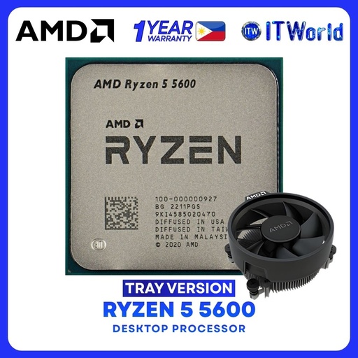 [R5 5600 MPK 1Y] AMD Ryzen 5 5600 6Cores 12Threads Desktop Processor - Tray Type