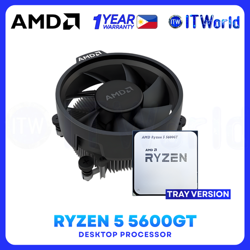 [AMD RYZEN 5 5600GT TRAY TYPE (1Y)] AMD Ryzen 5 5600GT CPU - 6 Cores /12 Threads up to 4.6GHz / Vega 7 / AM4 Desktop Processor - Tray Type With Cooler Fan
