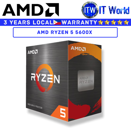 [AMD RYZEN 5 5600X 3Y PH] AMD Ryzen 5 5600X 6 Cores 12 Threads Desktop Processor (Box)