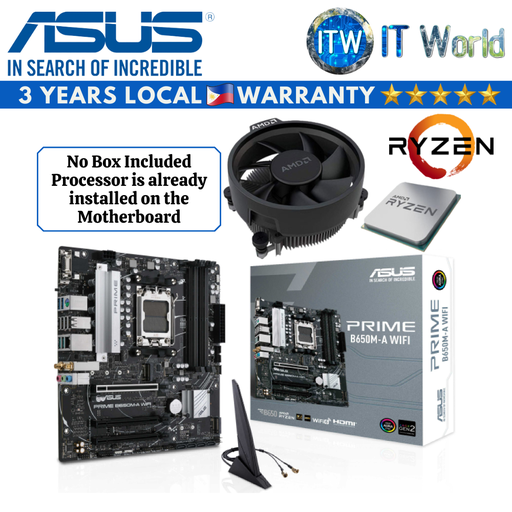 [RYZEN 5 7500F/B650M-A WiFi] AMD Ryzen 5 7500F (Tray type) Desktop Processor with Asus Prime B650M-A Wifi Motherboard Bundle
