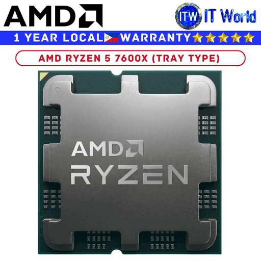 [AMD RYZEN 5 7600X TRAY TYPE (1Y)] AMD Ryzen 5 7600X 6 Cores 12 Threads Desktop Processor without Cooler (Tray Type)
