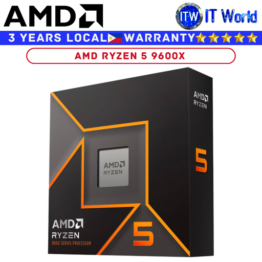 [AMD RYZEN 5 9600X 3Y PH] AMD Ryzen 5 9600X 6 Cores 12 Threads Desktop Processor without cooler (Box)