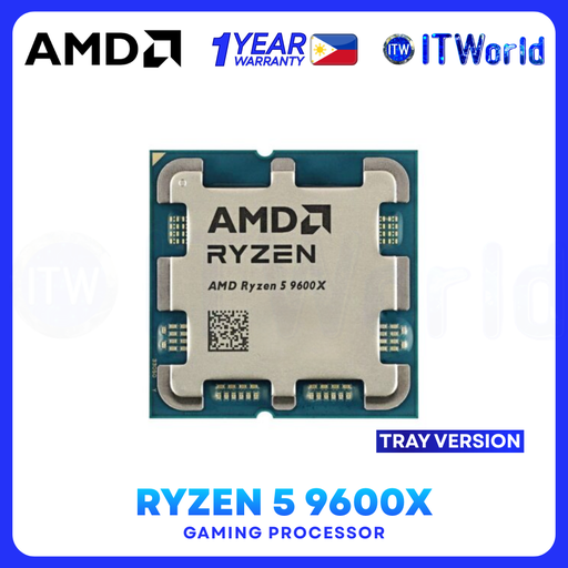 [AMD RYZEN 5 9600X TRAY TYPE (1Y)] AMD Ryzen 5 9600X Processor - 6 Cores 12 Threads Up to 5.4GHz Zen 5 AM5 CPU - Tray Type without Cooler