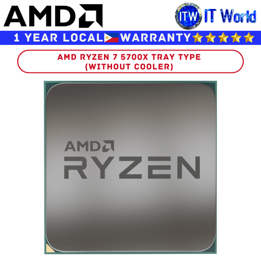 [AMD RYZEN 7 5700X TRAY TYPE (1Y)] AMD Ryzen 7 5700X 8 Cores 16 Threads Desktop Processor without cooler (Tray Type)