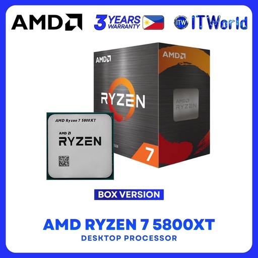 [R7-5800XT-BOX-3Y] AMD Ryzen 7 5800XT CPU 8 Cores 16 Threads Up to 4.8GHz AM4 32MB Cache 100-100001582WOF