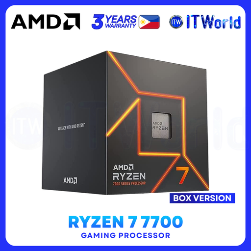 [R7 7700 BOX 3Y] AMD Ryzen 7 7700 - 8 Cores 16 Threads / Up to 5.3GHz / AM5 / DDR5 / PCIe 5.0 Gaming Processor