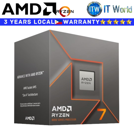 [AMD RYZEN 7 8700F 3Y PH] AMD Ryzen 7 8700F 8-Cores 16-Threads Desktop Processor