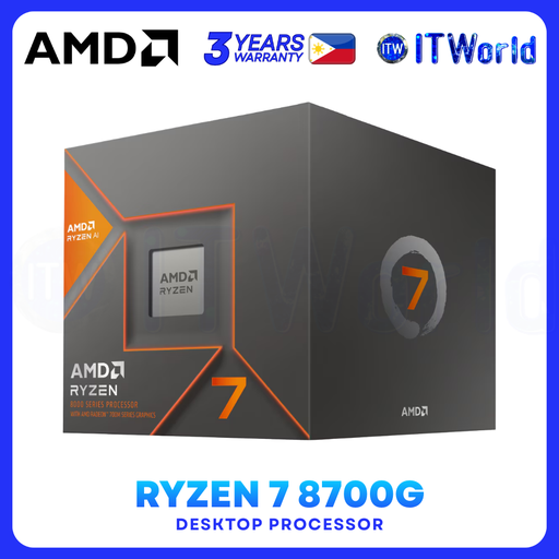 [AMD RYZEN 7 8700G 3Y PH] AMD Ryzen 7 8700G CPU - 8-Core 16-Thread | Radeon 780M Graphics | AM5 Desktop Processor - Box