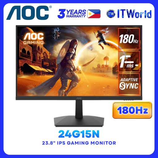 [24G15N] AOC 24G15N 24” 1920×1080 FHD VA 180Hz 1ms HDMI DP Gaming Monitor itw