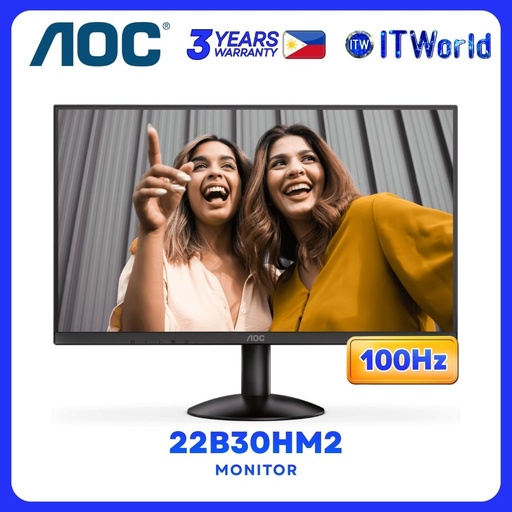 [22B30HM2] AOC 22B30HM2 - 21.5" 1920x1080 FHD / 100Hz / VA Panel / 4ms GTG / Adaptive Sync / Monitor