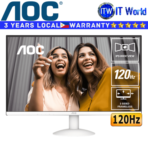 [AOC 27B30H/BW] AOC Monitor 27B30H/BW White 27" 1920x1080 FHD / 120Hz / IPS / 1ms MPRT, 4ms GTG / AdaptiveSync