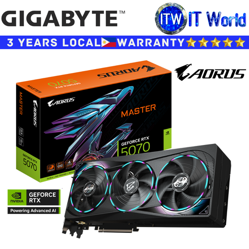 [GV-N5070AORUS-M-12GD] Gigabyte RTX 5070 Master 12GB GDDR7 Aorus Geforce Graphic Card (GV-N5070AORUS-M-12GD)