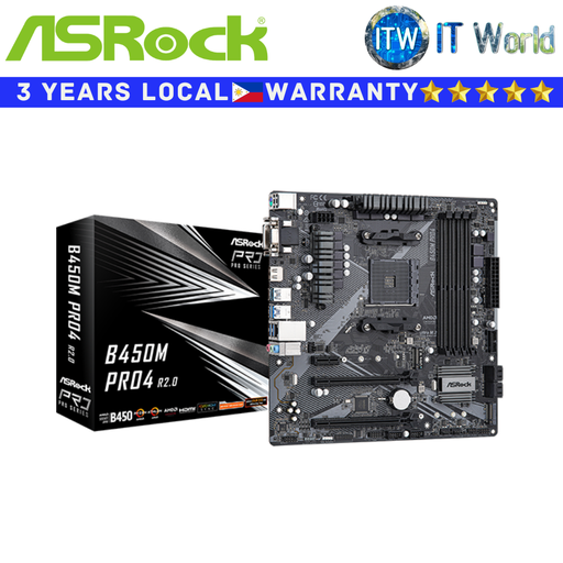 [Asrock B450m PRO4] ASRock Motherboard B450M Pro4 R2.0 microATX AM4 DDR4