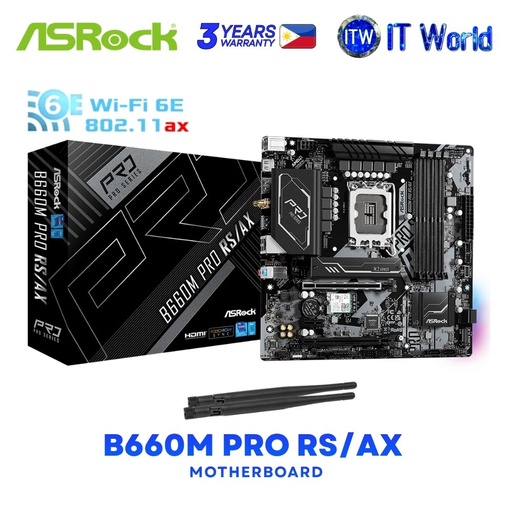 [B660M PRO RS/AX] ASRock B660M PRO RS/AX micro-ATX LGA1700 DDR4 Intel® B660 Chipset Motherboard
