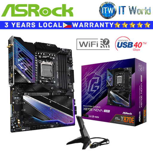[X870E NOVA WIFI] ASRock Motherboard Phantom Gaming X870E Nova Wifi ATX AM5 DDR5