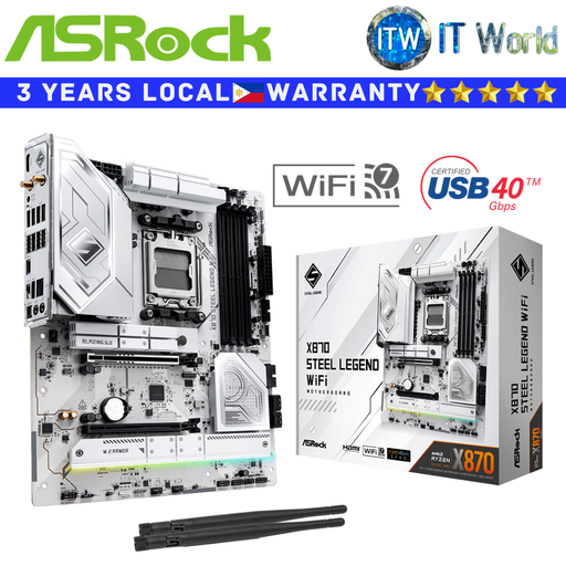 [ASROCK X870 STEEL LEGEND WIFI] ASRock Motherboard X870 Steel Legend Wifi ATX AM5 DDR5