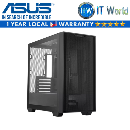 [ASUS A21 BLACK] ASUS A21 micro-ATX Tempered Glass Gaming PC Case (Black)