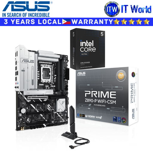 [PRIME Z890-P WIFI-CSM with BX80768245KF] ASUS Bundle Motherboard Intel Core Ultra 5 245KF with Prime Z890-P Wifi-CSM