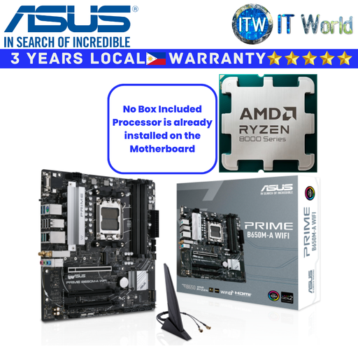 [ASUS PRIME B650M-A Wifi/RYZEN 5 8400F TRAY TYPE] ASUS Bundle Ryzen Motherboard AMD 5 8400F Tray Type with Prime B650M-A Wifi
