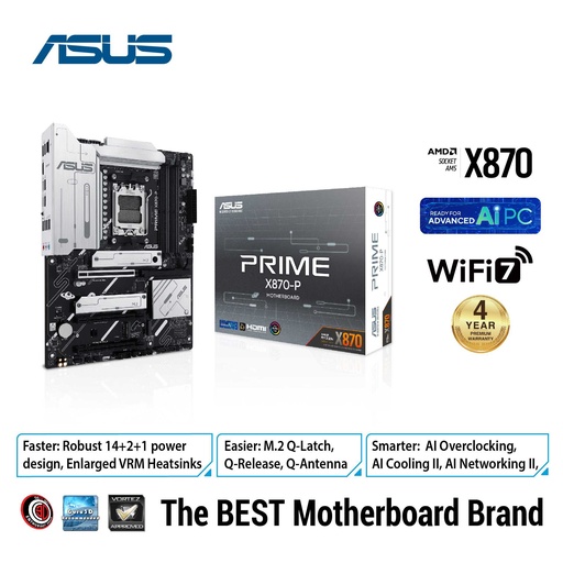 [PRIME X870-P WIFI CSM] ASUS Motherboard Prime X870-P Wifi CSM ATX AM5 DDR5
