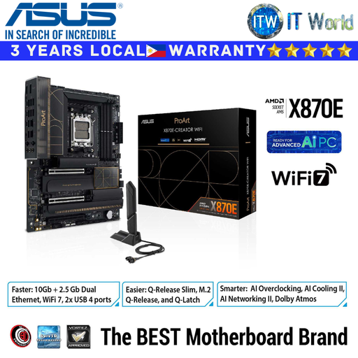 [ProArt X870E-CREATOR WIFI] ASUS Motherboard ProArt X870E-Creator Wifi ATX AM5 DDR5