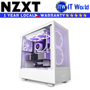 NZXT H5 Flow Compact Mid-Tower AirFlow PC Case (White)