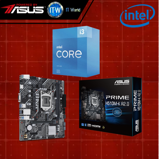 [i3-10105F/PRIME H510M-K R2.0] Intel Core i3-10105F Processor with Asus Prime H510M-K -Intel H510 Chipset mATX Motherboard Bundle