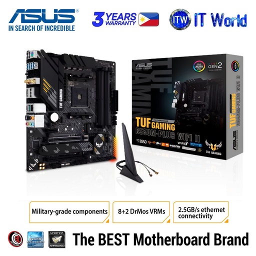 [TUF GAMING B550M-PLUS WIFI II] ASUS TUF Gaming B550M-Plus Wifi II micro-ATX AM4 DDR4 AMD B550 Chipset Motherboard