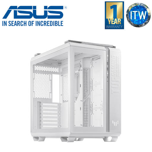 [GT502 WHITE] ASUS TUF Gaming GT502 ATX Mid Tower Gaming Case (dual chamber design, independent cooling zones for the CPU and GPU, tool-free side panels, USB 3.2 Gen 2 Type-C Front Panel, four ARGB Case Fans)