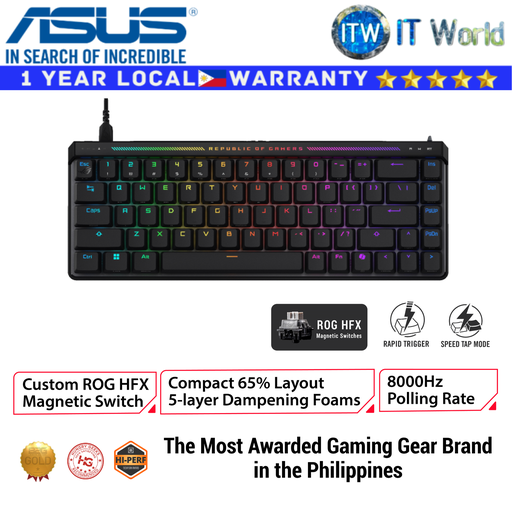 [M605 FALCHION ACE] ASUS Wired Gaming Keyboard ROG M605 Falchion Ace HFX PBT Black 65% Analog Magnetic Switch