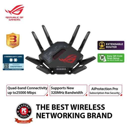 [GT-BE98] ASUS Wireless Gaming Router ROG Rapture GT-BE98 BE25000 Quad-Band Wifi7