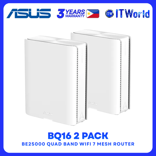 [BQ16 (2PK)] ASUS ZenWiFi BQ16 Series BE25000 Quad-Band WiFi 7 Mesh Router Dual 10G Ports AiMesh 4G/5G Tethering