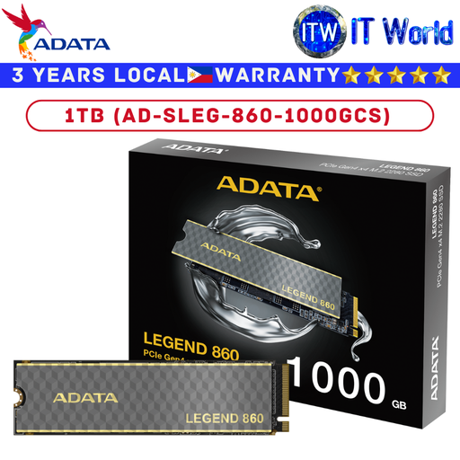 [AD-SLEG-860-1000GCS] Adata NVMe SSD M 2 NVMe SSD Legend 860 M.2 2280 3D NAND Internal w/o heatsink 1TB (AD-SLEG-860-1000GCS)