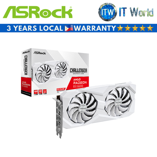 [ASROCK RX6600 CHALLENGER WHITE 8GB] Asrock AMD Radeon RX6600 Challenger 8GB GDDR6 Graphics Card