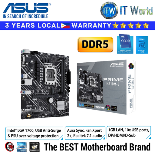 [PRIME H610M-E D5] Asus Prime H610M-E mATX LGA1700 DDR5 Motherboard