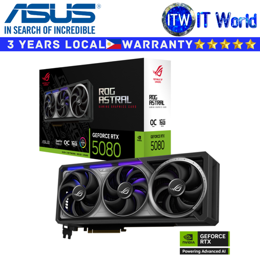 [ROG-ASTRAL-RTX5080-O16G-GAMING] Asus RTX 5080 16GB GDDR7 OC Edition ROG Astral Geforce Graphic Card (ROG-ASTRAL-RTX5080-O16G-GAMING)