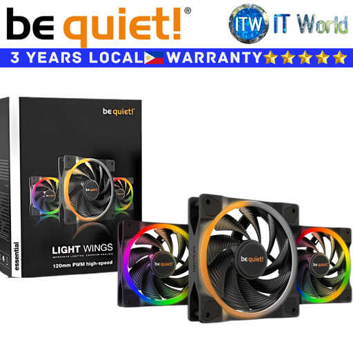 [BL077 Black] Be Quiet! PC Fan Light Wings Triple Fan 120mm PWM High-Speed Rifle Bearing Black (BL077)