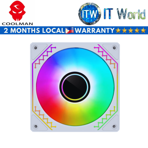 [CM-03 SINGLE FAN WHT] Coolman CM-03 Infinity Mirror LED ARGB Cooling Single Fan (White)