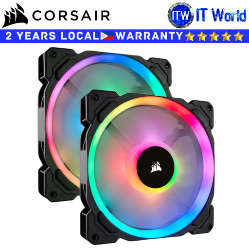 [CS-CO-9050074-WW] Corsair Computer PC Fan LL140 RGB Dual Light 2-Pack w/ Lighting Node Pro (CS-CO-9050074-WW)