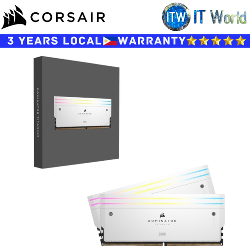 [CMP32GX5M2B6000C30W] Corsair DDR5 RAM 32GB (2x16GB) 6000Mhz Dominator Titanium Desktop Memory White (CMP32GX5M2B6000C30W)