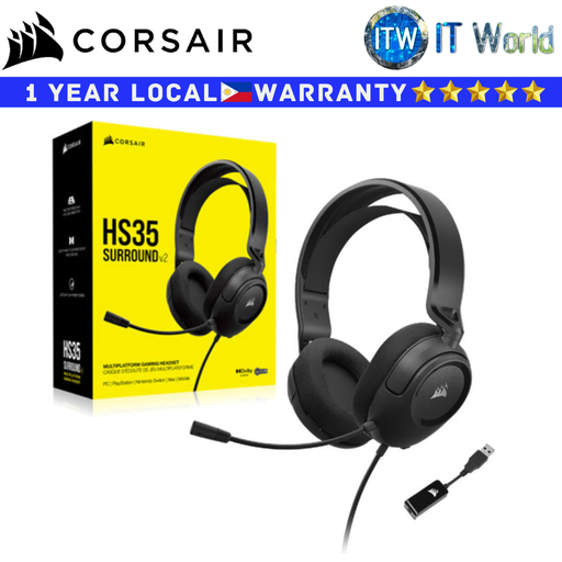 [CS-CA-9011386-AP] Corsair Gaming Wired Headset HS35 Surround V2 Carbon Multiplatform (CS-CA-9011386-AP)
